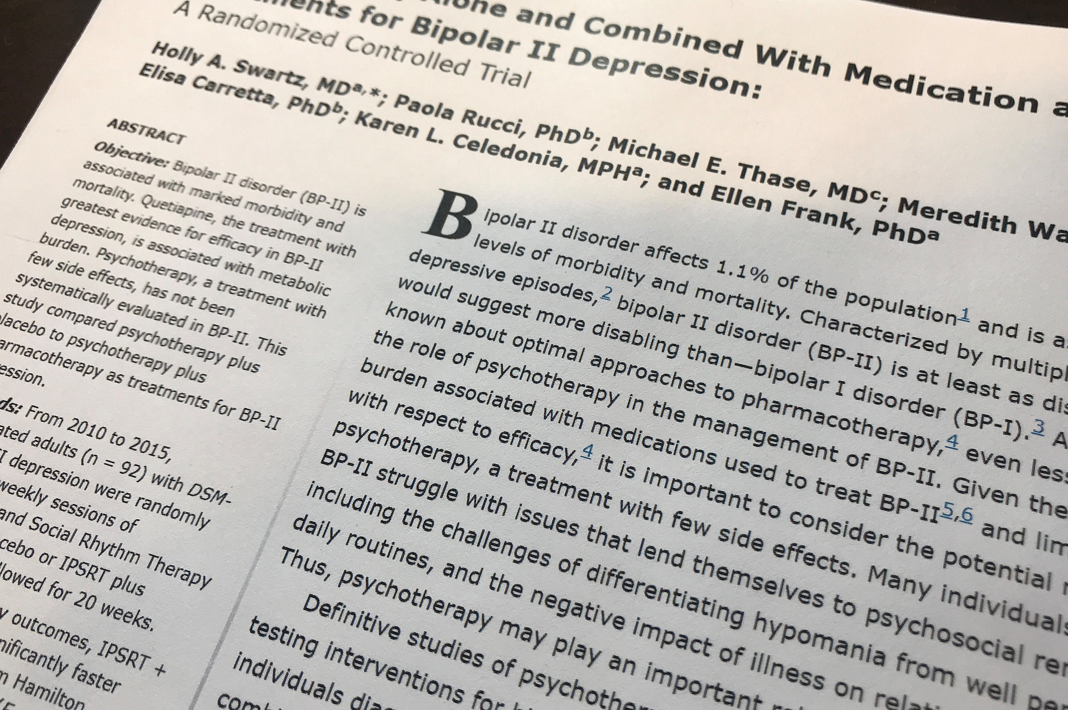 Swartz et al Journal of Clinical Psychiatry 2018