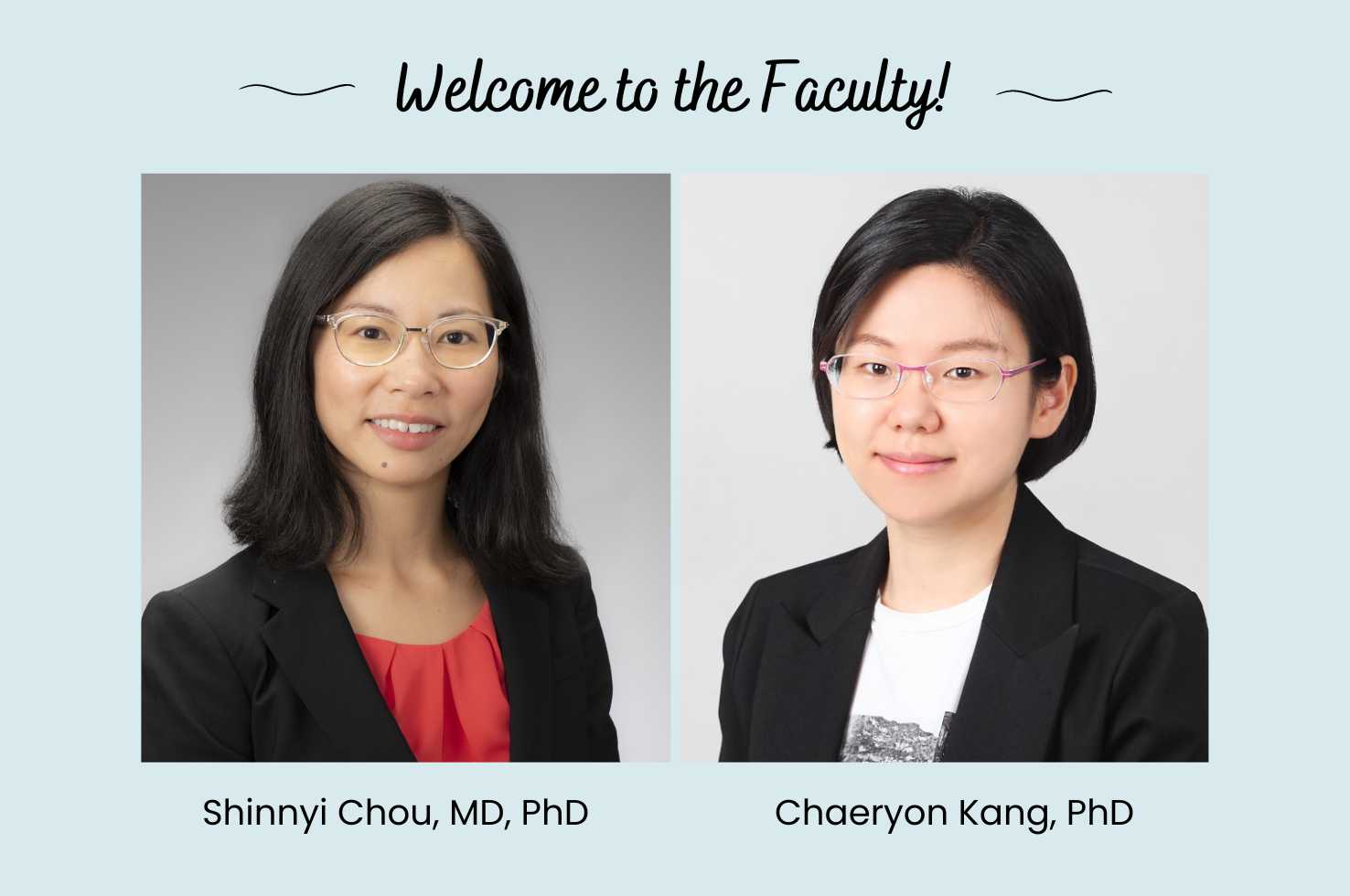 Dr. Chou and Dr. Kang Dr. Chou and Dr. Kang