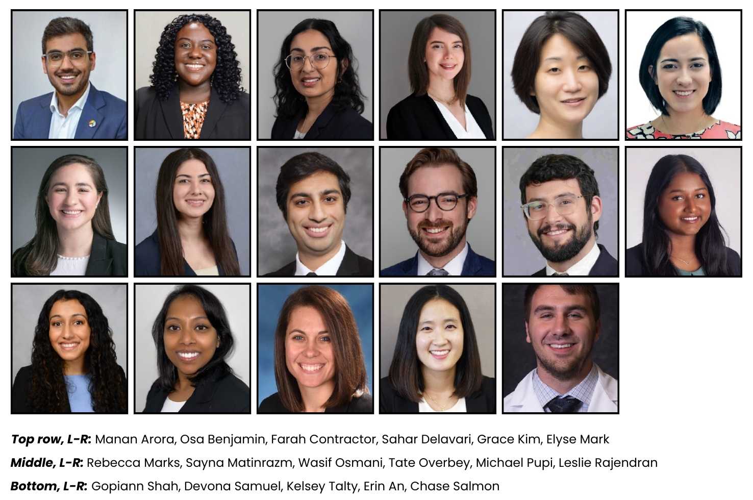 2025-2026 PGY1 Psychiatry Resident Photos