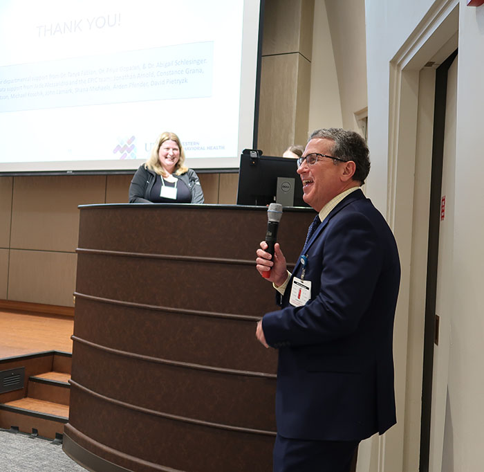 Dr. Shelly Kucherer and Dr. David Lewis at the 2023 Clinician-Educator Showcase