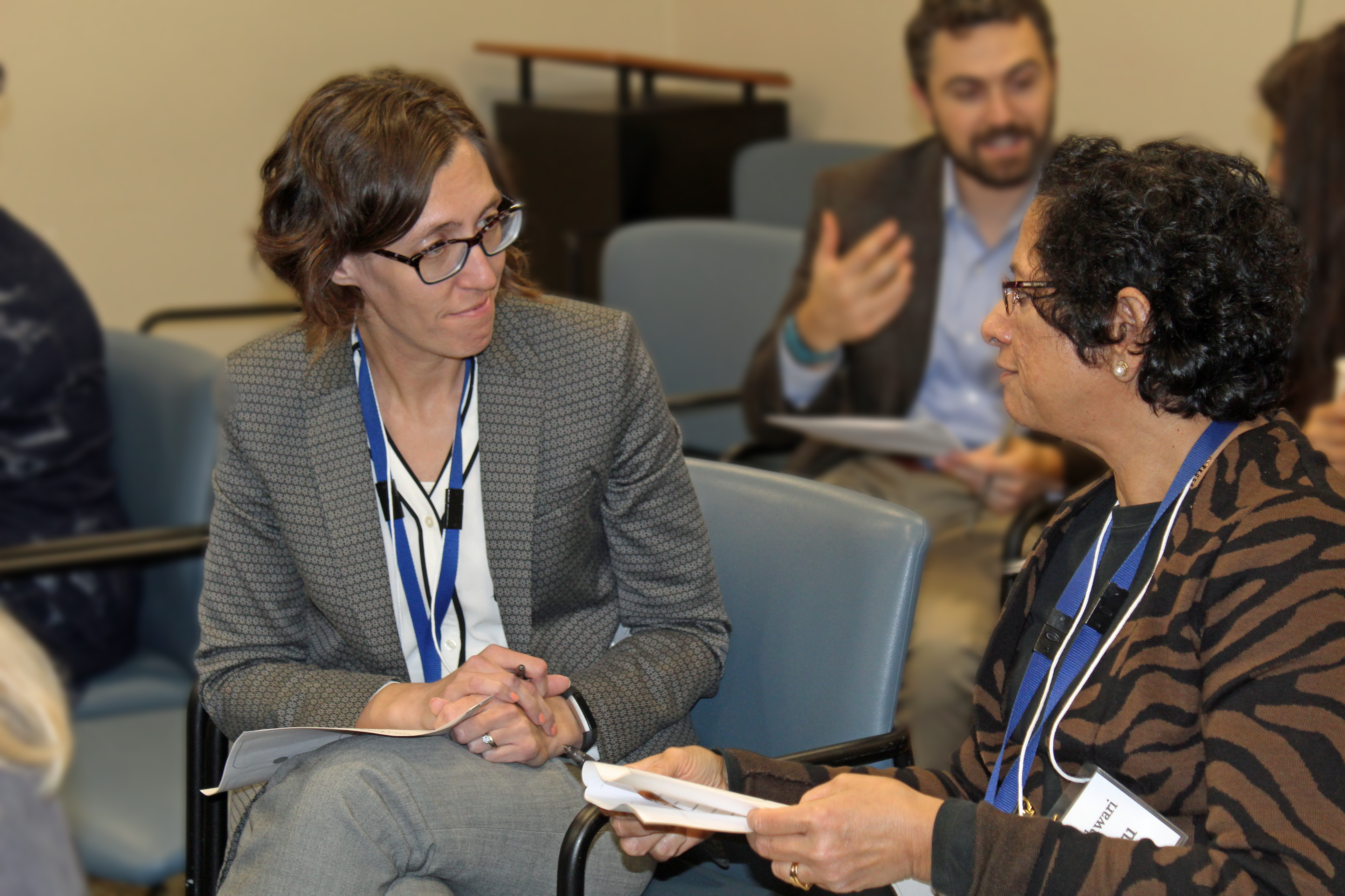 Drs. Crystal White and Rameshwari Tumuluru participate in a breakout session at the Clinician Educator Showcase.