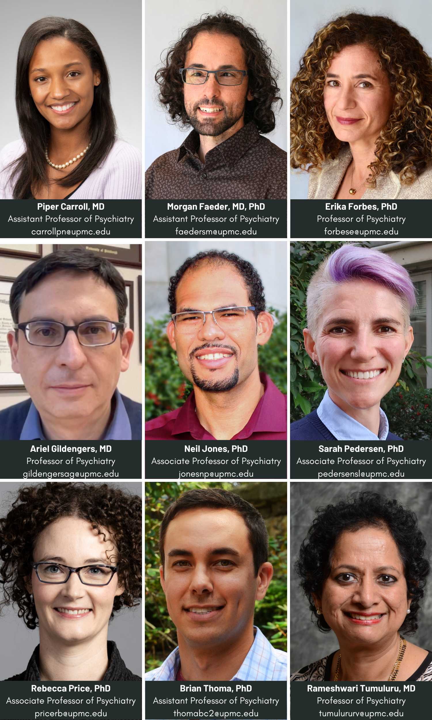 Profile photos of the nine members of the Diversity, Equity, Inclusivity and Community Enrichment Leadership and Advisory Council