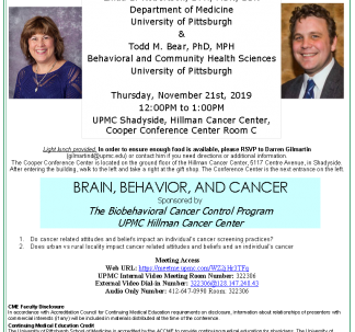Brain, Behavior and Cancer Seminar
