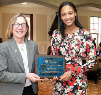 Dr. Piper Carroll Accepts Her Award